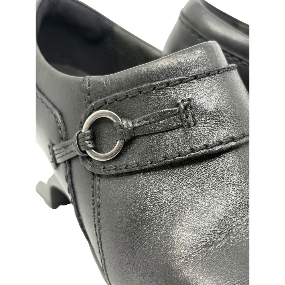 Clarks Collection Womens‎ Black Leather Side Zip Heeled Loafers Shoes Size 7M - Picture 5 of 11